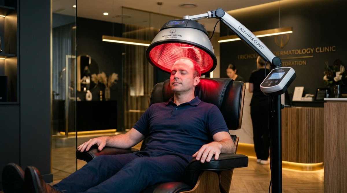 Fotobiomodulação a Laser LLLT capilar em consultório executivo