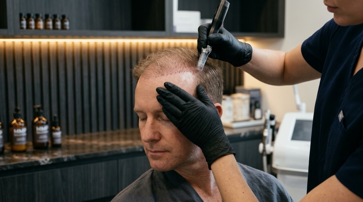 MMP Capilar com microinfusão de medicamentos na raiz folicular